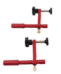 Rock Solid 20mm Aluminum Bench Dog Clamps With Soft Pads For Woodworking Workbench Hold Downs Secure 0.79 Inch Rod Into Standard Dog Holes 2 Pack Bundle showing side view