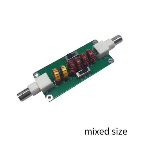 20m 30m 40m CW Low Pass Filter For Radio And TV Broadcasting Cranks Up Crystal Clear Audio And Cuts Out Unwanted Frequencies With 7 MHz 10 MHz And 14 MHz Range For Pristine Signals. Compact circuit board with connectors and coils.