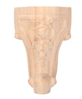 Four Carved Cabinet Legs Set For Tables And Sofas, Solid Wood Furniture Feet With European Style, 10x5 cm carved leg detail