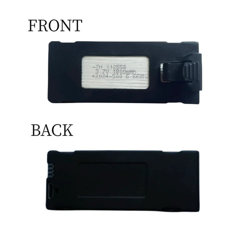 Front and back view of 3.7V 1800mAh Drone Battery Module for E88 E88PRO E525 P5 PRO P15 P15PRO LS-S1S V88 Drones