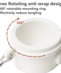 Ditch The Tangle Knot To The Curb With This Slick 360 Rotating Flag Pole Mounting Ring Clip showing 360° anti-wrap design.
