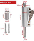Hella Tough Zinc Alloy Gate Latch With Heavy Duty Spring Bolt For Garden Driveway And Garage Doors Anti Theft Corrosion Resistant Surface Mount Hardware, showing dimensions and components.