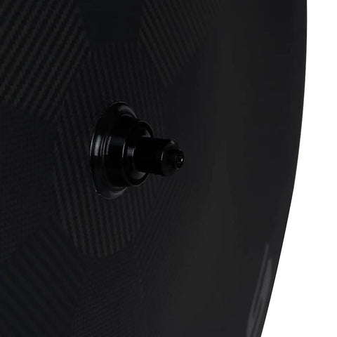 Close-up of Full Carbon Disc Wheel 700C Tubeless Road Rear Wheel Matte Finish 25mm Rim Shimano 8 9 10 11 Speed Compatible