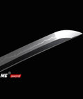 Katana Sword With T10 Steel, Clay Tempered For Real Sharp Edge, close-up of blade with hamon pattern