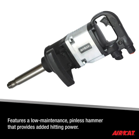 Heavy Duty 1 Inch Straight Impact Wrench Featuring A Pinless Hammer Mechanism And Eight Inch Extended Anvil Delivers Two Thousand Foot Pounds Of Badass Torque Built Like A Rock Solid Workhorse For Professional Garage Shops