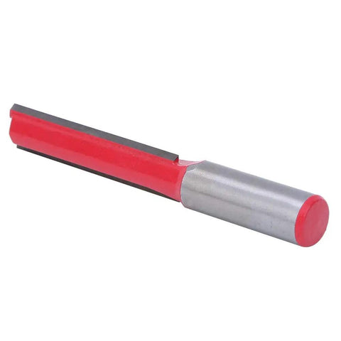 1/2 Inch Flush Trim Router Bit Sharpened High Hardness YG8 Alloy Blade For Smooth Woodworking Cuts On Solid Wood And Mdf With Durable Design, red and silver color.