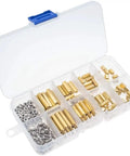 Hex Spacer Kit With Brass Screws For Electronics Projects And DIY Enthusiasts Built For Stable Thread Design And Easy Installation Accessories Pack For Makers And Hobbyists, clear storage box with brass spacers