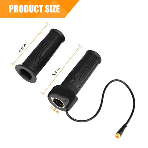 Pair Ebike Throttle Grips Full Twist Waterproof 3 Pin Connector Universal Handlebar Grip For E Bike Motorcycle Scooter Speed Controller And Accelerator