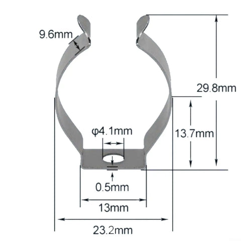 Spring Terry Clips Tool Hangers For Garage Shed And Patio To Tidy Up Brooms Rakes And Tools With Heavy Duty Manganese Steel U Clips For Long Lasting Storage And Quick Access 10 Pack 25mm, 23.2mm clip diagram