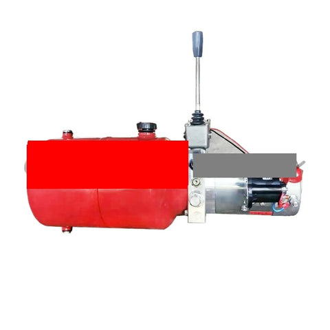 Buy This Heavy Duty 12V 1.6KW Hydraulic Power Unit Pump Station For Electric Forklifts And Stackers side view of hydraulic pump with control lever