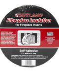 Rutland fiberglass insulation for fireplace inserts, self-adhesive, yellow, 1-1/2 in wide x 10 ft, model 105.