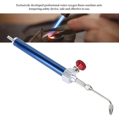 Water Oxygen Welding Torch 8008 with ergonomic blue handle and stable flame, ideal for jewelry soldering and gold making.