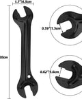 Two Piece Bike Hub Cone Wrench Set With 13mm 14mm 15mm 16mm Sizes, Carbon Steel Slim Open End Wrench, dimensions view