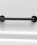 Stainless Steel Designer Bath Grab Bar One And One Quarter Inch By 24 Inch Matte Black Heavy Duty ADA Compliant 500 LB Load Capacity Safe Grip For Shower And Tub on white wall