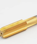 Heavy Duty M16 X 2.0 HSS TiCoated Straight Flute Thread Tap Right Hand Built To Last For Metalworking, close-up view