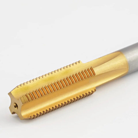 Heavy Duty M16 X 2.0 HSS TiCoated Straight Flute Thread Tap Right Hand Built To Last For Metalworking, close-up view