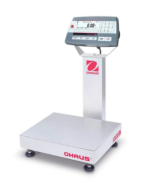 Heavy Duty Digital Bench Scale Built Tough For Grunt Work With Spot On Accuracy And Ntep Approval Resting On Solid column base with 14x12 inch platform.