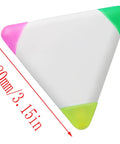 Top Tier Pack of Six Dope Triangular Highlighters Smooth Writing Plastic Markers Zero Leak Ink Big Vibe Design Perfect for Student Notebooks and Office Planners Compact 13Mm x 80Mm Easy Grip Shape with green, pink, and yellow tips.
