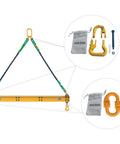 Aluminum Lifting Spreader Beam 4400 LBS 2 Ton Capacity 6 Foot Length With 6 Foot Round Sling Bridle And G80 Hooks Heavy Duty Yet Lightweight