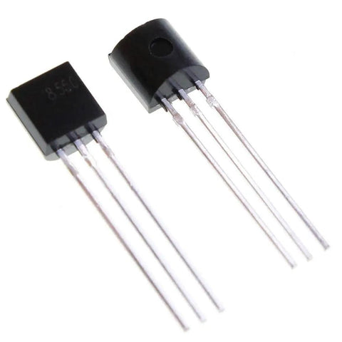 Close-up of transistors from Pro Grade Electronics Component Kit With 1390 Pieces Including LEDs, Diodes, Transistors, Resistors, Capacitors