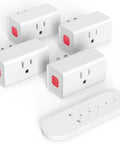 Four Outlet Remote Control Power Strip With One Remote 15A Wireless Light Switch For Household Appliances Long Range RF Up To 260 Feet Through Walls FCC Certified ETL Listed Plug And Play Convenience, four outlets and remote