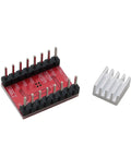 3 Pack A4988 Stepper Motor Driver Module for 8 to 35V 1A with One Sixteenth Microstepping, red board with heatsink