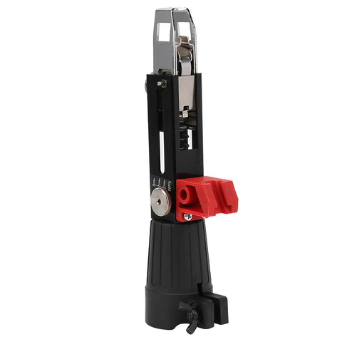Auto Feed Electric Screw Gun Featuring Adjustable Depth And Badass Aluminum Build For Seamless Woodworking And Fast Gypsum Board Ceiling Jobs No Sweat Setup With Reliable Performance For Serious Makers, detailed view of tool with black and silver finish.