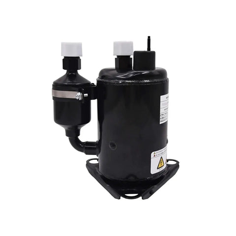 Pro Grade 72 Volt Dc Motor Ac Compressor For Ev Electric Vehicle And Heavy Duty Truck Climate Systems side view with fittings