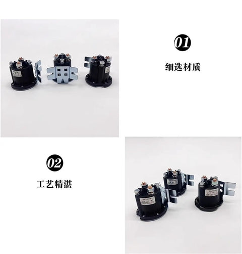 Heavy Duty 12V To 24V Electric Forklift Relay Start Switch Tail Plate Contactor For Oil Pump Electric Stacker Auto Parts Replacement view with metal connectors.
