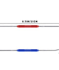 Beefy And Reliable Double Pointed Scriber Set With Knurled Aluminum Grip Rust Proof Steel Marking Hooks and Precision Pick Tools. Red and Blue tools.