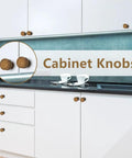 Antique Brass Cabinet Knob Set 30 Pack For Vintage Dresser And Drawer Hardware, Solid Metal Alloy, on white cabinets