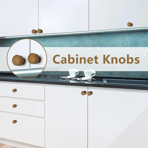 Antique Brass Cabinet Knob Set 30 Pack For Vintage Dresser And Drawer Hardware, Solid Metal Alloy, on white cabinets