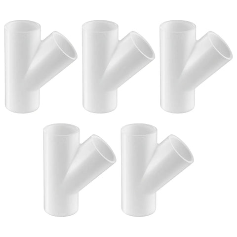 Five Pack 1 Inch PVC Wye Fittings For Plumbing Durable PVC Pipe Y Fitting Set UV And Impact Resistant For Indoor Outdoor Use Sch 40 ASTM D2466
