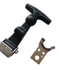 Heavy Duty Rubber Hood Latch For Genie Boom Lifts Straight Swap Fitment For S60 S65 S80 S85 S100 S125 Superlift Platforms Flexible 45363 replacement parts showing black latch assembly with metal bracket.