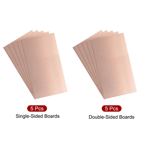FR4 Copper Clad Prototyping PCB Boards 150mm By 100mm By 1.5mm For Circuits Projects Ten Piece Set Single Sided And Double Sided