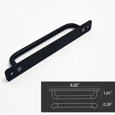 12 Pack Matte Black Cabinet Handles With Base Plate Aluminum Drawer Pulls For Cabinets And Sliding Doors 8.28 Inch