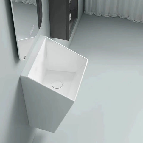 Upgrade Your Washroom Fast With This Heavy Duty Wall Mount Basin Sink Made From Solid White Ceramic And A Sleek Marble Glaze That Wipes Clean In Seconds And Saves You Major Trouble Every Time. Wall mount basin sink with sleek design, solid white ceramic, and drain features.