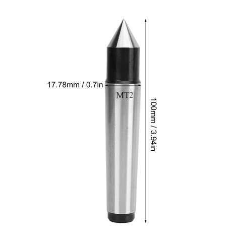 Pro Grade MT2 Carbide Tipped Half Notched Dead Center For Woodturning and Lathe Work Built Tough for CNC Machines, 100mm long