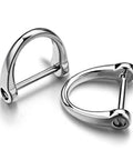 Two silver key rings from Six Pieces D Shape Key Ring Shackles With Screw Shackle In Black Silver Gold, for leather craft purses and bags.