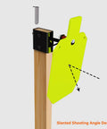 AR500 Steel Target Stand System Complete Kit For One Person Setup showing 10x16 inch silhouette with stand and slanted shooting angle