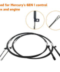 11Ft Gen I Throttle And Shift Cable Replacement For Mercury Mariner Outboards SeaStar 600A Style 2 Piece Set displayed