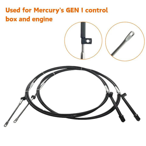 11Ft Gen I Throttle And Shift Cable Replacement For Mercury Mariner Outboards SeaStar 600A Style 2 Piece Set displayed