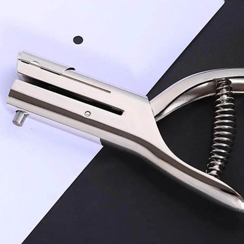 Beast Mode Heavy Duty Single Hole Punch Tool for paper, punching clean holes with deep feed slot up to 53mm and 3mm hole cutter, silver finish.