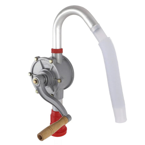 Heavy Duty Rotary Drum Pump With Hand Crank Handle Aluminum Alloy Construction Siphon Transfer Pump For 55 Gallon Buckles Fuel Lubricant Oil Dispensing Tool Efficient Flow Rate Quick Manual Transfer Solution