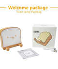 Cool Toast Bread LED Night Light With Rechargeable Battery Portable Bedside Lamp with box and USB cable