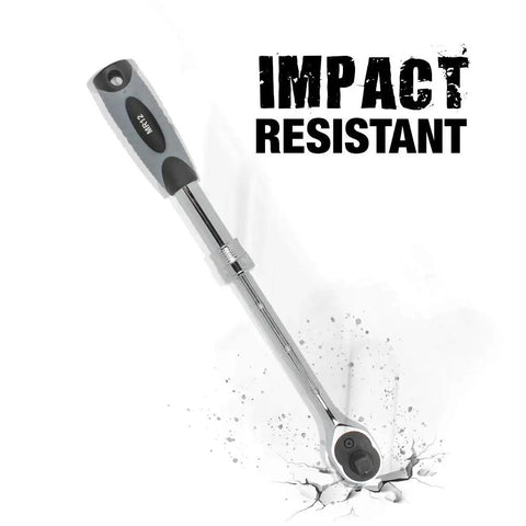 Extendable Half Inch Drive Ratchet With 72 Tooth Head And Five Degree Drive Extends From 13.75 To 20 Inches Telescoping Handle