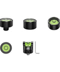 Group of four Bubble Spirit Level devices showcasing various angles and setups for camera rigs use.