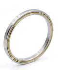 Precision Thin Wall Constant Section Bearing KAA15AG0 With 0.1875 Inch Thickness showing chrome finish and yellow seal.