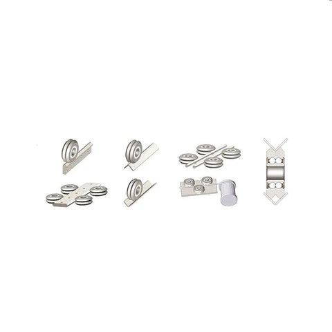 Four Pack V Groove Sealed Ball Bearings 8X22X7Mm For Linear Motion And Pulley Wheels arranged on a white background.