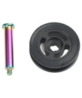 Upgrade Your Brompton Folding Bike With This Epic Nylon Chain Tensioner Pulley Wheel Featuring A Durable TC4 Titanium Bolt And Smooth Ride Performance For 8mm Or 10mm Inner Diameter Rear Setup Options, black pulley and titanium bolt